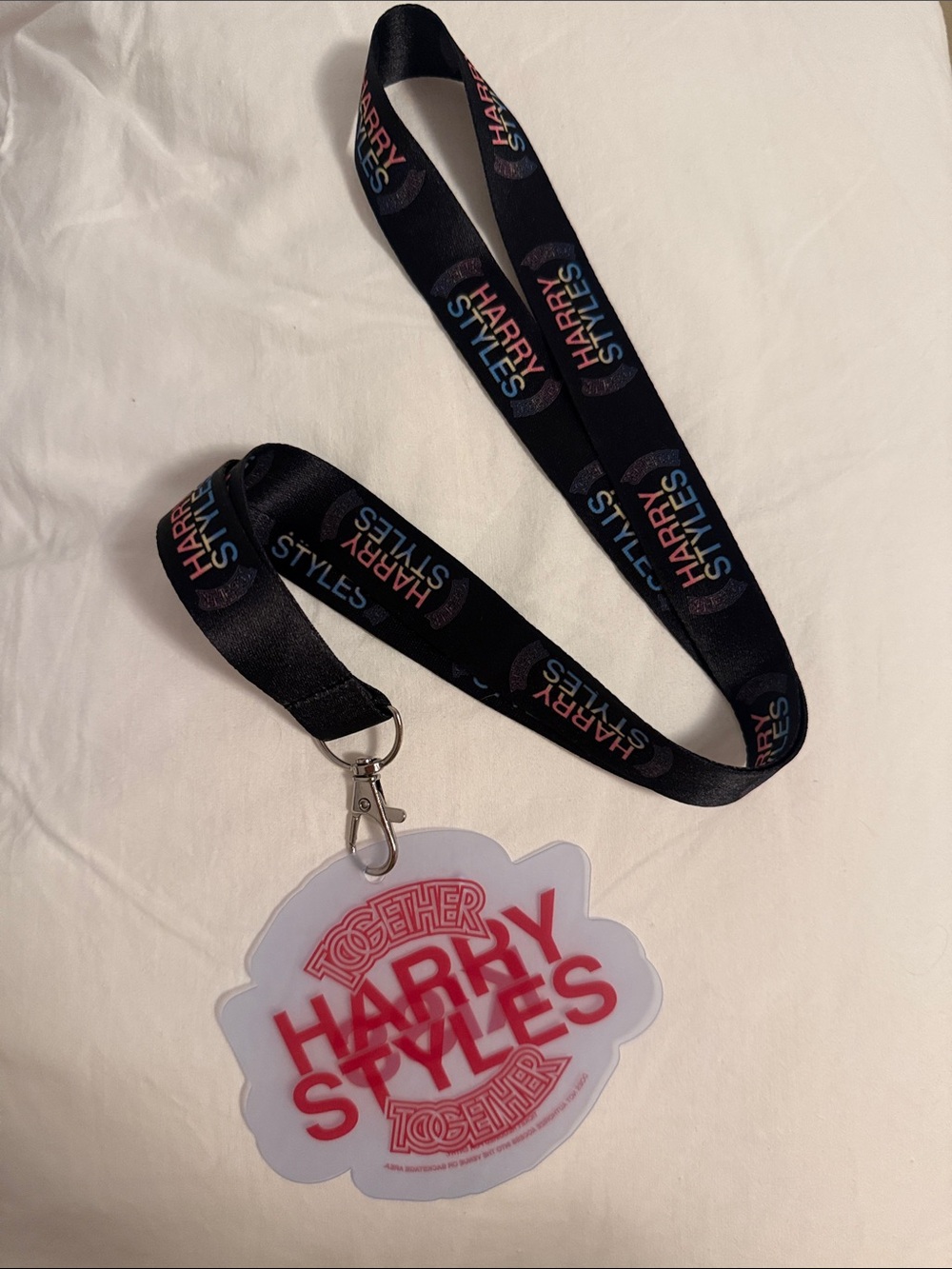 Harry Styles Together Together Tour KISS VIP Black Lanyard Red Logo Merch
